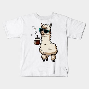 llamas and coffee : happy llamaween Kids T-Shirt